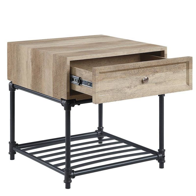 Brantley 22&#34; Drawer and 1 Tier Shelf Accent Tables Oak and Sandy Black - Acme Furniture, 5 of 9