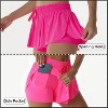 Hot-pink Medium Flowy Athletic Shorts for Women Running Tennis Butterfly Shorts Girls 2-in-1 Double Layer Quick-Drying Comfy Shorts - 3 of 4