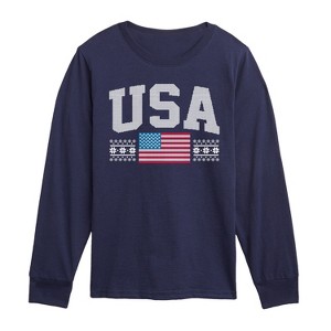 Boys' - Instant Message - USA Sport Sweater Long Sleeve Graphic T-Shirt - 1 of 4