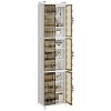 VECELO 2/3-Tier Tall Narrow Storage Cabinet, Slim Bathroom Storage Organizer with Transparent Double Doors for Small Spaces, Tea Brown - 4 of 4