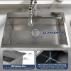 24x18 Inch Drop In Kitchen Sink, Stainless Steel Kitchen Single Bowl Sinks, Top Mount Workstation Sink, 2 Piece Set, Silver - 4 of 4