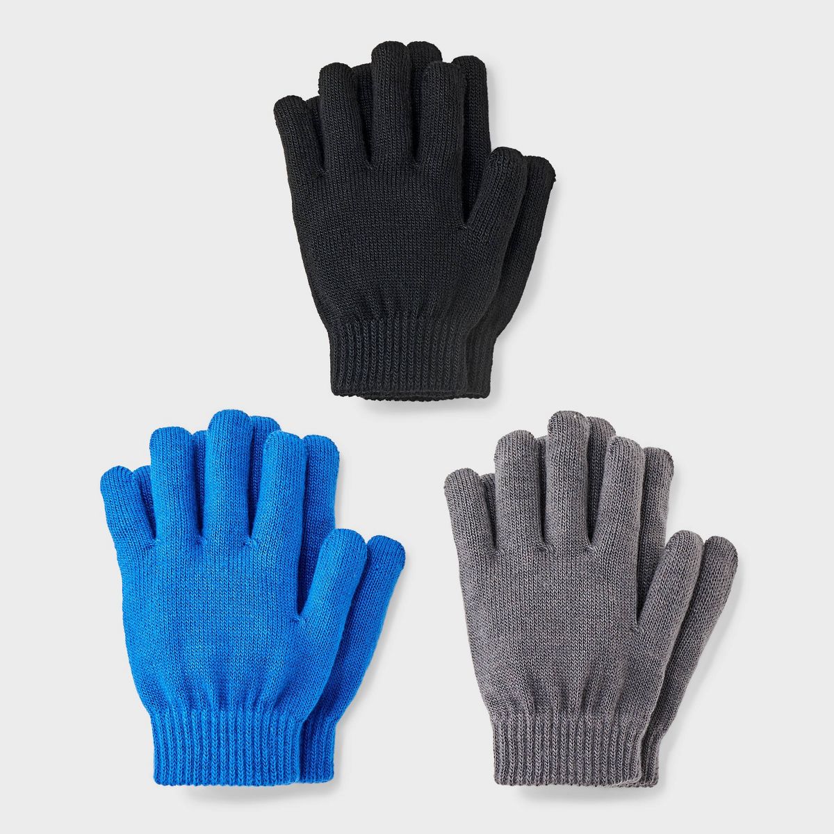 Boys' Solid Knit Gloves 3pk - Cat & Jack™ - thumbnail 4