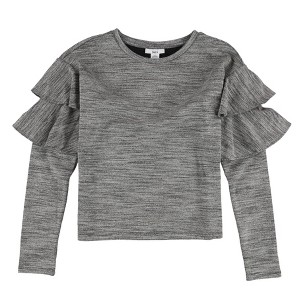 bar III Womens Tiered Sleeve Basic T-Shirt - 1 of 2