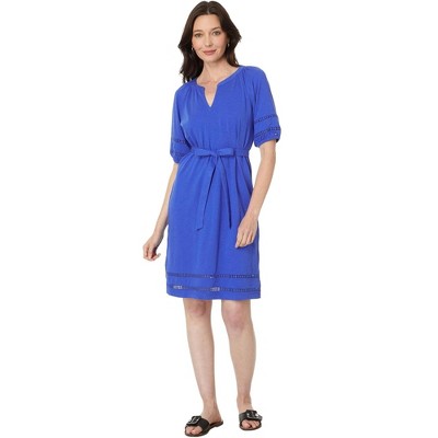 Tommy Hilfiger Womens Belted Puff Sleeve A-line Dress