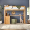 Saracina Home Adyn Contemporary Twin Kids' Loft Bunk Bed with Desk Natural Pine - 3 of 4