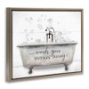 Stupell Industries Wash Worries Away Tub Bubbles Floating Frame Canvas Art - 2 of 4