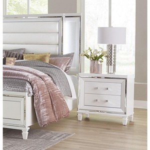 NicBex 2 Drawer Nightstand,Wood Bedside Table with Acrylic Bar Pulls for Bedroom,Living Room,Bedside - 1 of 4