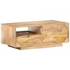 vidaXL Coffee Table in Solid Mango Wood, Rectangular, Brown, Farmhouse Style, Handmade, Wooden Coffee Table, Unique Wood Grain - 4 of 4
