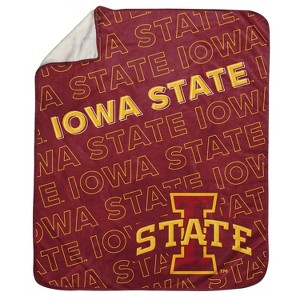 NCAA Iowa State Cyclones Wordmark 60 x 70 Faux Shearling Blanket - 1 of 3