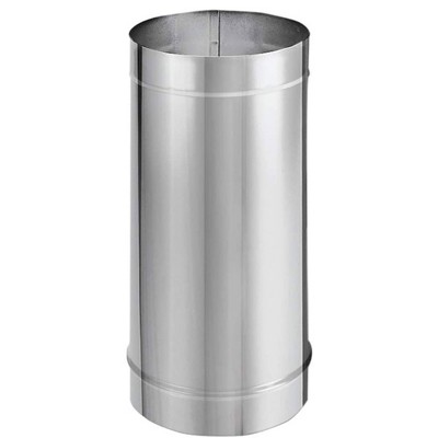 DuraVent DuraBlack 6DBK-12SS 12 x 6 Inches Stainless Steel Single Wall Wood Burning Stove Pipe Connector to Vent Smoke and Exhaust, Silver