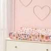 Lambs & Ivy Little Garden Ultra-Soft Pink Minky Floral Baby Changing Pad Cover - 4 of 4