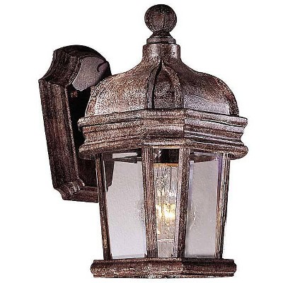 Minka Lavery Rustic Outdoor Wall Light Fixture Vintage Rust 11 1/2" Beveled Glass Shade for Post Exterior Barn House Porch Patio