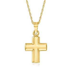 Ross-Simons 14kt Yellow Gold Cross Pendant Necklace Size 18 - 1 of 3
