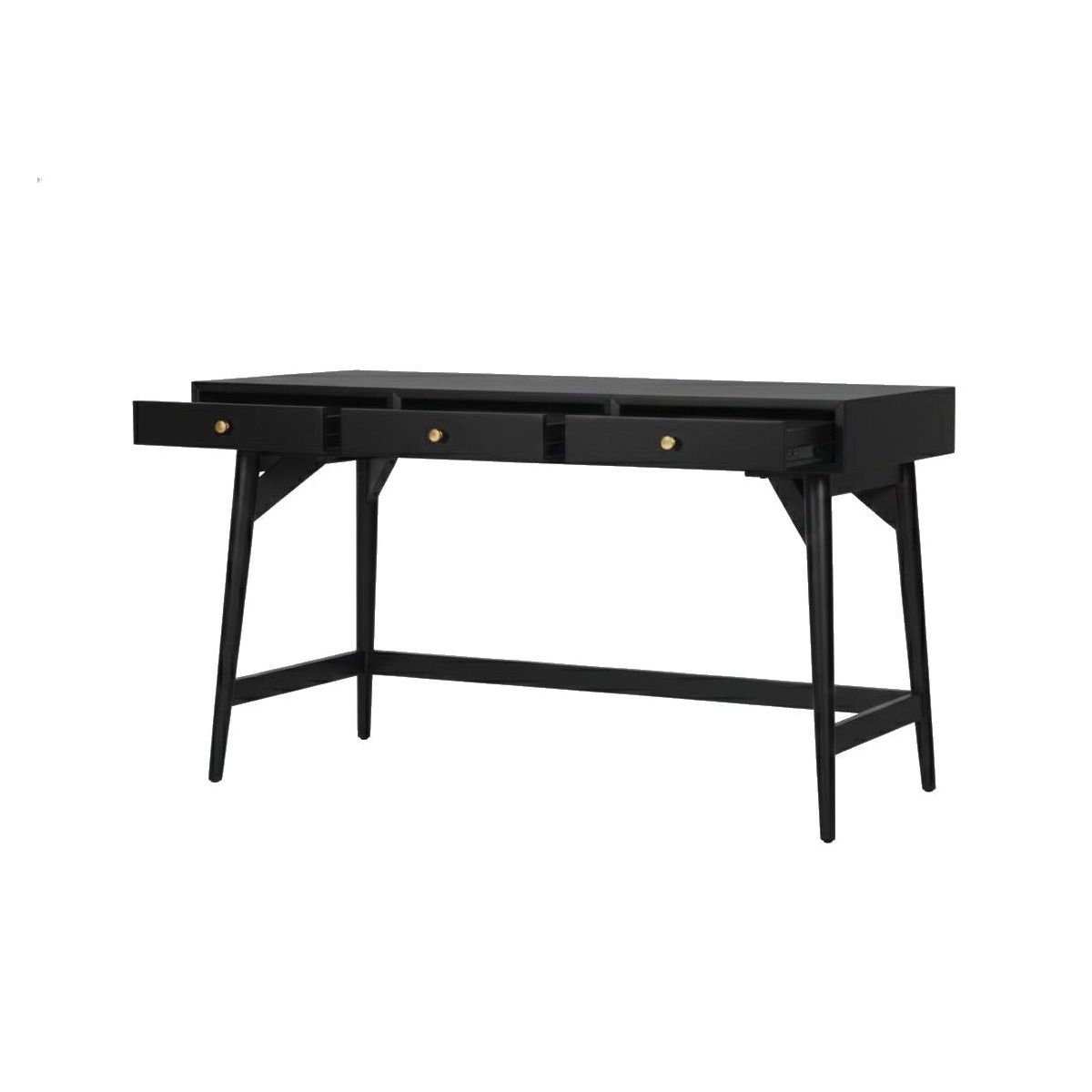 Flynn Large Mid-Century Desk in Black | Alpine Furniture - thumbnail 5