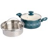 Spice By Tia Mowry Savory Saffron 5 Quart Ceramic Nonstick Aluminum Dutch Oven with Lid and Steamer - 2 of 4