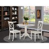 HomeStock 3-Piece Round Buttermilk and Cherry Finish Solid Wood Top Dining Table with 2-Chairs - 2 of 4