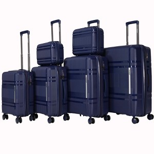 Vynxaria Expandable 6-Piece Luggage Set - Hard Shell, 360 Wheels, Lightweight Carry On, Password Lock, Unisex Travel Gear - 1 of 4