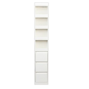 Yinvani 70.87" H Modern Wooden Tall Bookshelf Bookcase with 4-Tier Shelf, 3 Side Drawers & 4 small display shelves - 1 of 4