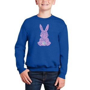 LA Pop Art Easter Bunny - Boy's Word Art Crewneck Sweatshirt - 1 of 3