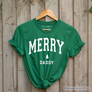 Merry Daddy Retro Christmas T-Shirt, Matching Family Holiday Tee| OrnamentallyYou - 1 of 4