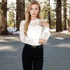 Anna-Kaci Women's Long Sleeve Lace Detail Top with Stretch Knit Bodice - 3 of 4