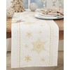 Saro Lifestyle Elegant Snowflake Embroidered Table Runner - 3 of 3