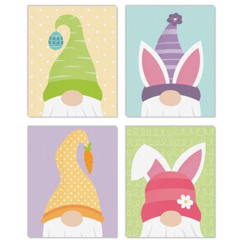 Set of 3 Easter Gnome Wooden Wall Signs 