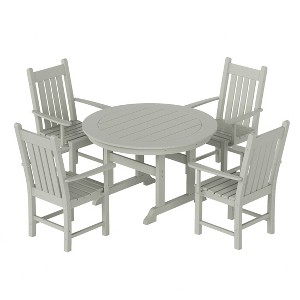 WestinTrends 5 Piece Outdoor Patio Dining Set Outdoor Round Table and Armchair Set - 1 of 2