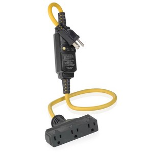 Leviton Outdoor 3 ft. L Black/Yellow Extension Cord 14/3 SJTW - 1 of 1