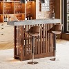 Coucheta 63" Long Bar Table with 2 Tier Storage Shelves, Counter Height Pub Table for Dining Room, Living Room or Kitchen - 4 of 4