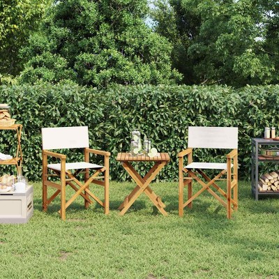 Director's Chair Set of 2,Teak wood, Polyester vidaXL