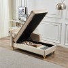 Okak Mid-Century Velvet Thicken Chair Cushion Chaise Longue with Hidden Storage,Upholstered Accent Chair for Bedroom,Living Room,Office - 2 of 4