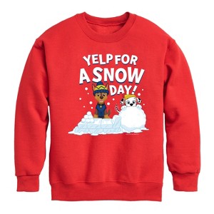Boys' - Paw Patrol - Yelp For Snow Day Graphic Long Sleeve Fleece Sweatshirt - 1 of 4