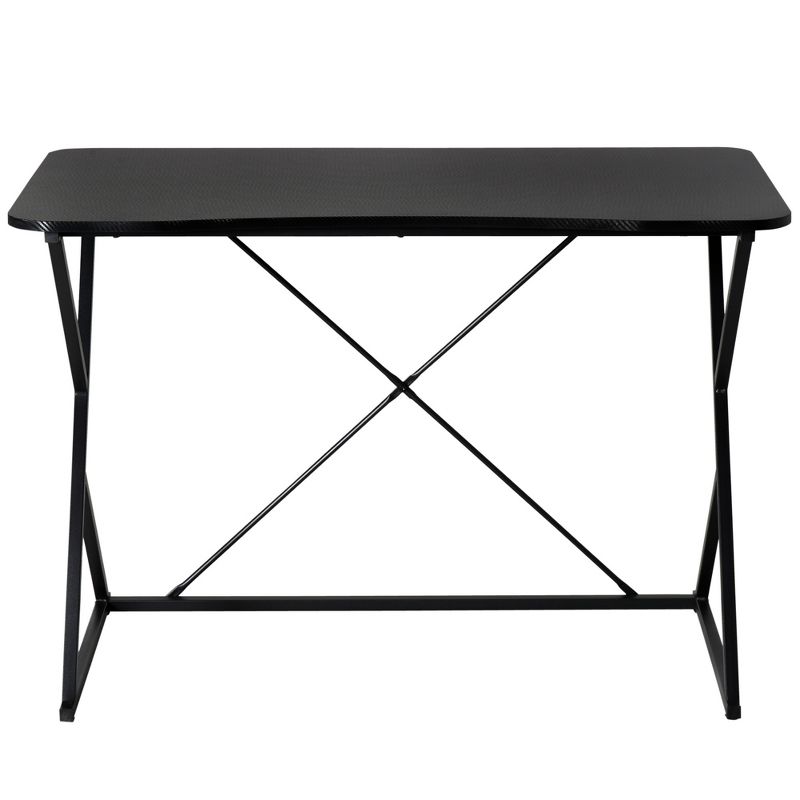 HOMCOM 43" Home Office Computer Desk Study Student Writing Table with Z and X Bar Frame Support for Living Room, Black, 4 of 8