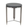 Modern Accent Side Table with Stone Top and Metal Frame - Contemporary Round Accent Design Adds Style to Any Home Decor - 23", Black - 3 of 4
