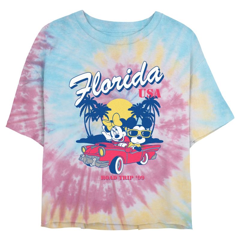 Junior's Women Mickey & Friends Retro Florida Road Trip T-Shirt, 1 of 5