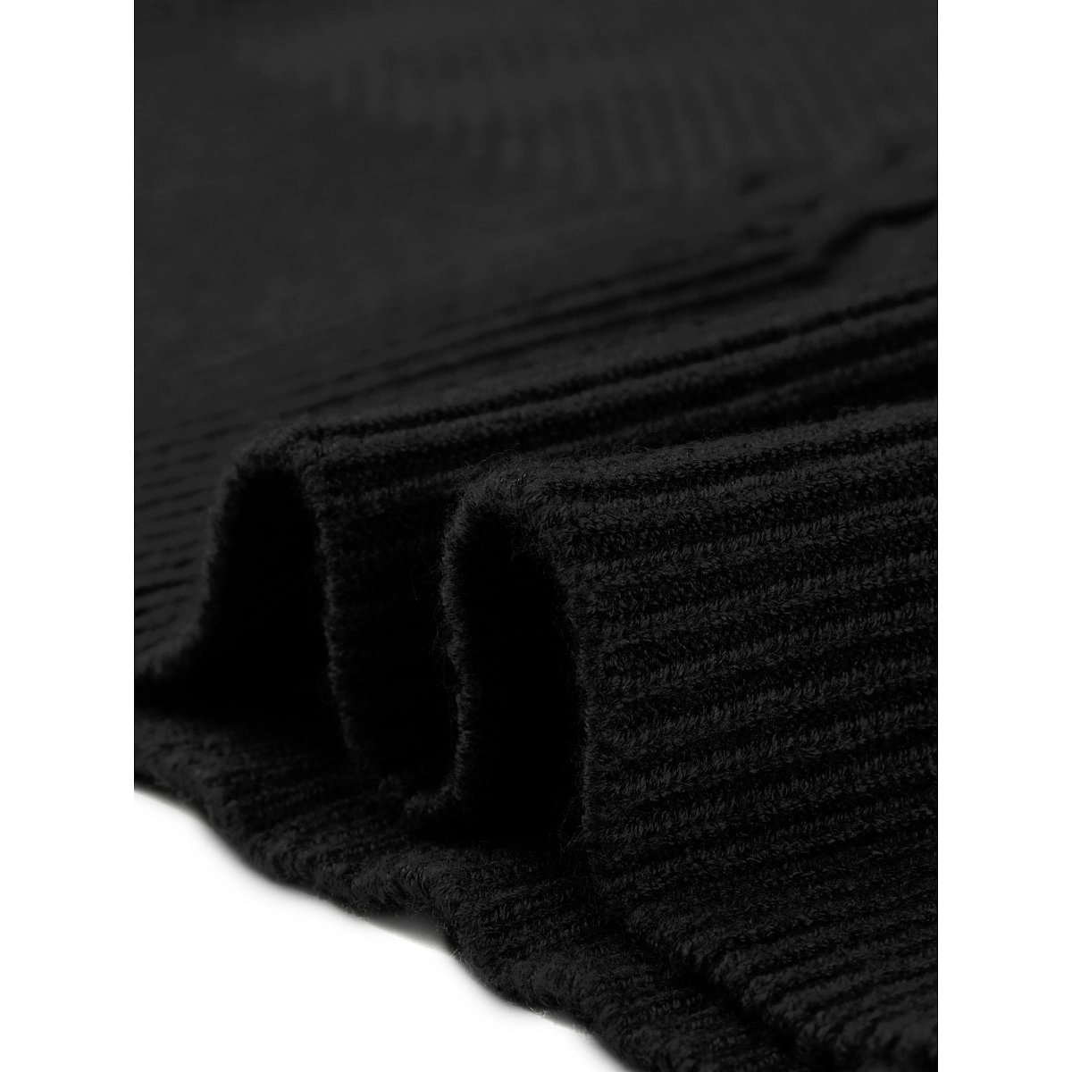 Женские платья INSPIRE CHIC Women's Warm Long Sleeve Crewneck Mini Cable Knit Casual Sweater Dress Large Black — фото 5