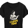 Women's - Star Wars - Valentine Princess Leia I Love You Short Sleeve Graphic T-Shirt - 2 of 4