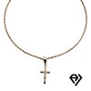 Aria Jeweler 2mm Rope Chain With Tiny Cross Pendent - 2 of 4