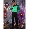 Lars Amadeus Men's Long Sleeves Button Down Prom Party Satin Dress Shirts - 4 of 4