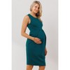 Hello Miz Women's Sleeveless Front Pleat Maternity Dress - 2 of 4
