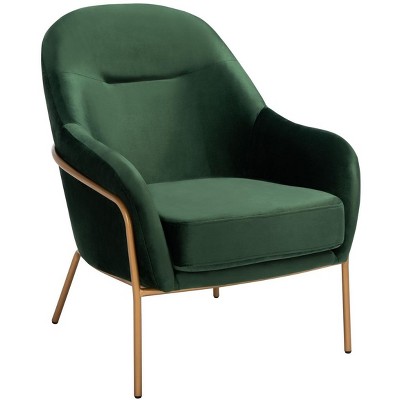 Gray Velvet and Metal Accent Chair, 36"