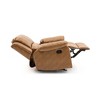 PU Leather Recliner with Glider, Finish and Plush Armrests - 3 of 4