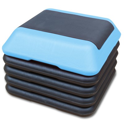 BestParts Commercial 550LB Adjustable Aerobic Step Platform w/4 Risers - Non-Slip Blue
