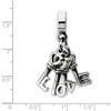 Black Bow Jewelry Sterling Silver Love Keys Dangle Bead Charm - 2 of 3