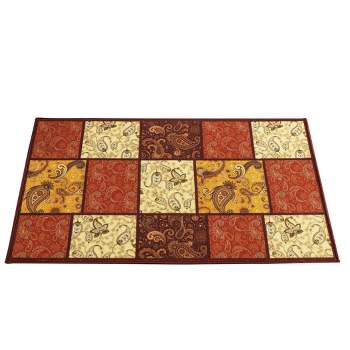Collections Etc Paisley Patchwork Skid-Resistant Accent Rug