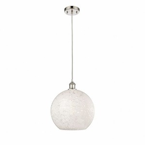 White Mouchette - 1 Light Cord Hung Pendant In Modern Style-13.5 Inches Tall and 12 Inches Wide - 1 of 1