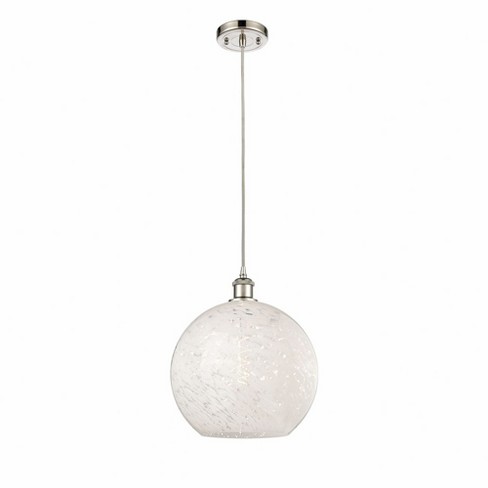 Innovations Lighting White Mouchette 1 - Light Pendant in  Polished Nickel - image 1 of 1