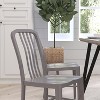 Merrick Lane Santorini 18 Inch Galvanized Steel Indoor/Outdoor Dining Chair with Slatted Back And Powder Coated Finish - 4 of 4