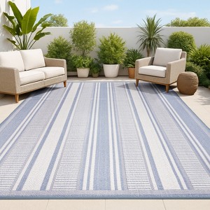 Haynes Modern Double Stripe Indoor/Outdoor Area Rug - JONATHAN Y - 1 of 4